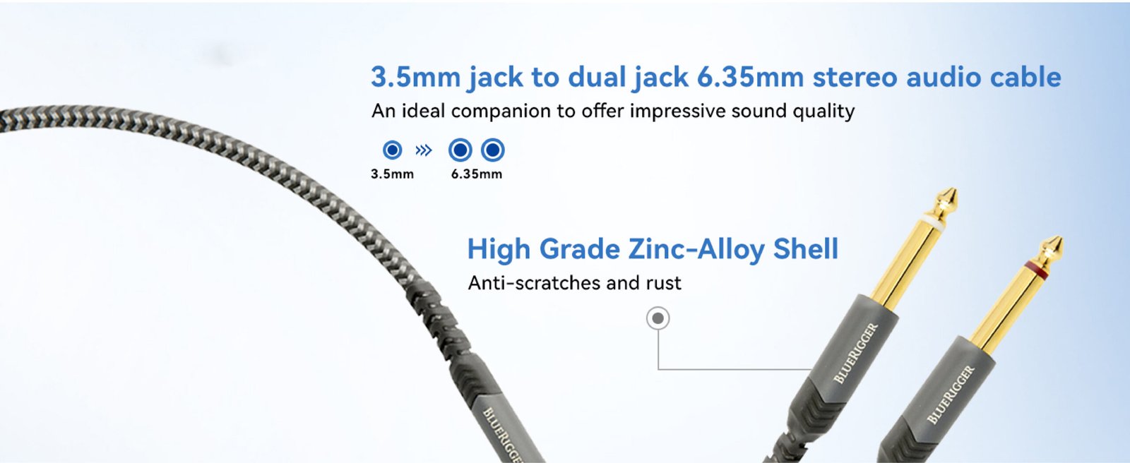 3.5MM TO 2PORT 6.35MM 6FT-01