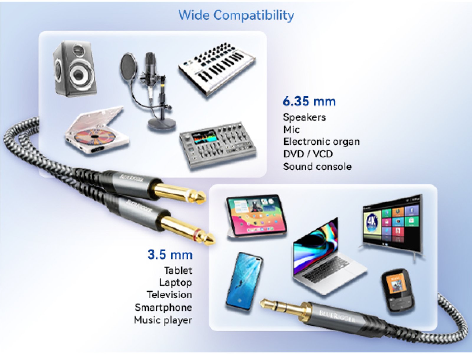 3.5MM TO 2PORT 6.35MM 6FT-04